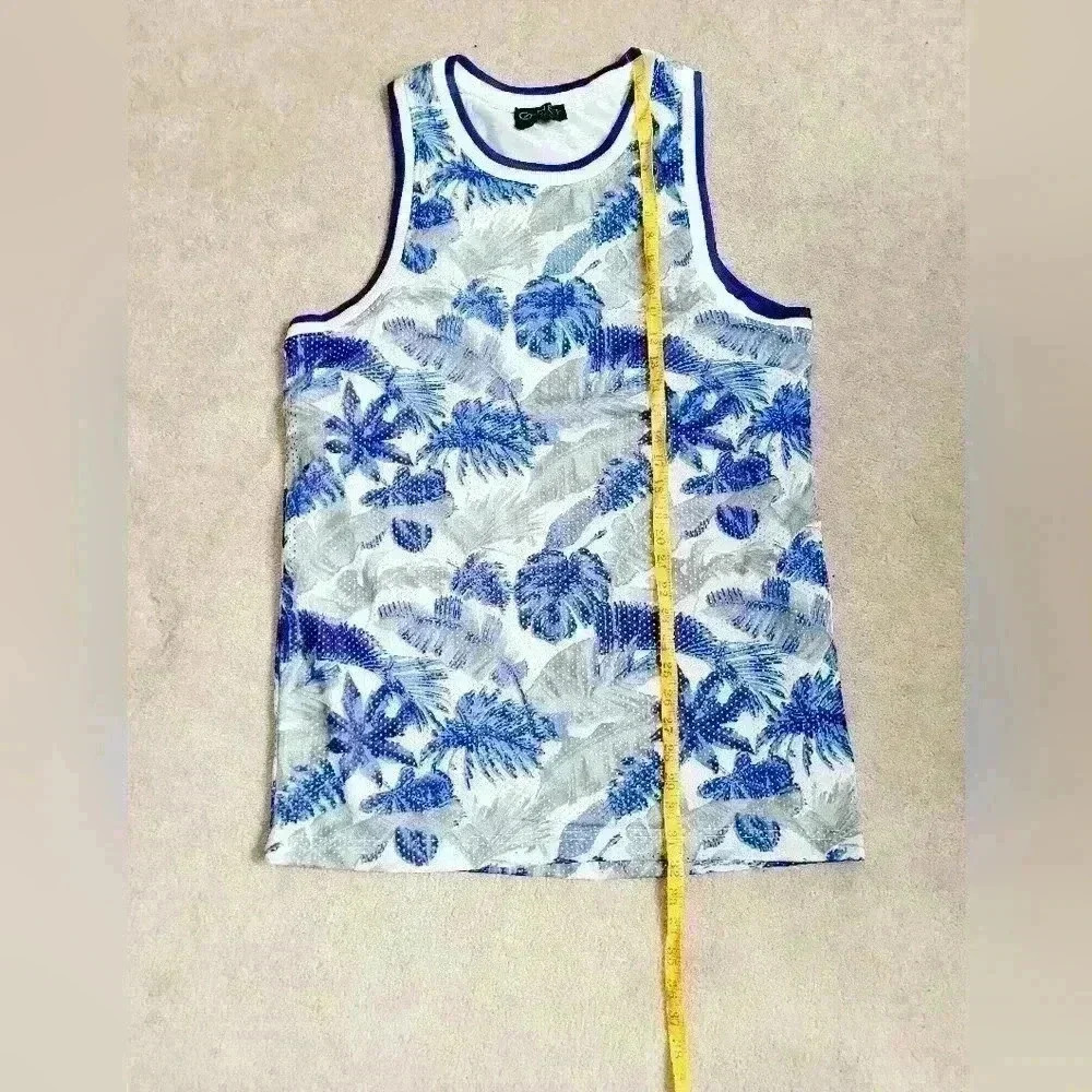 G Net Blue, White and Gray Tropical Men's Jersey tank size M - Picture 5 of 8